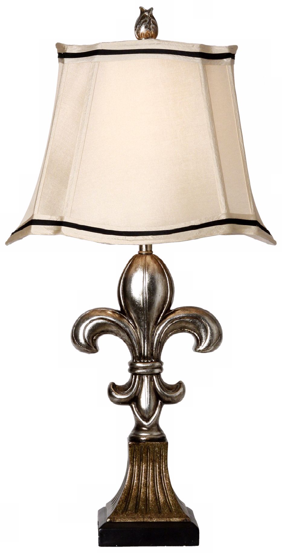 Antique and Comono Silver Fleur-De-Lis Table Lamp