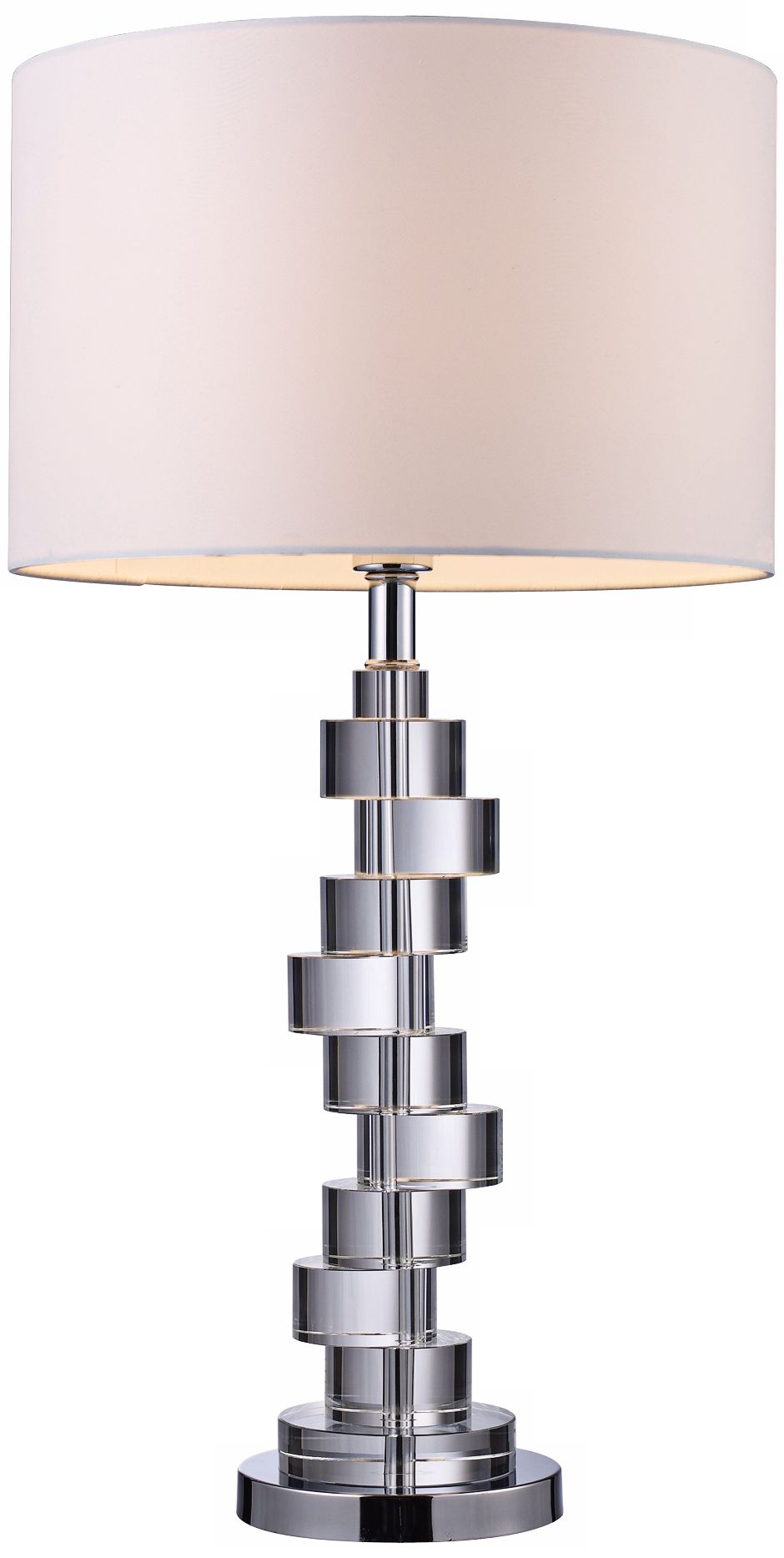 Camdale Crystal and Chrome Finish Cylinders Table Lamp