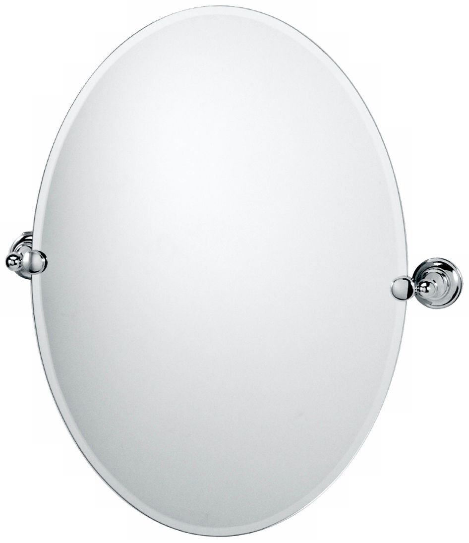Gatco Tiara Chrome 24" x 26" 1/2 Oval Wall Mirror