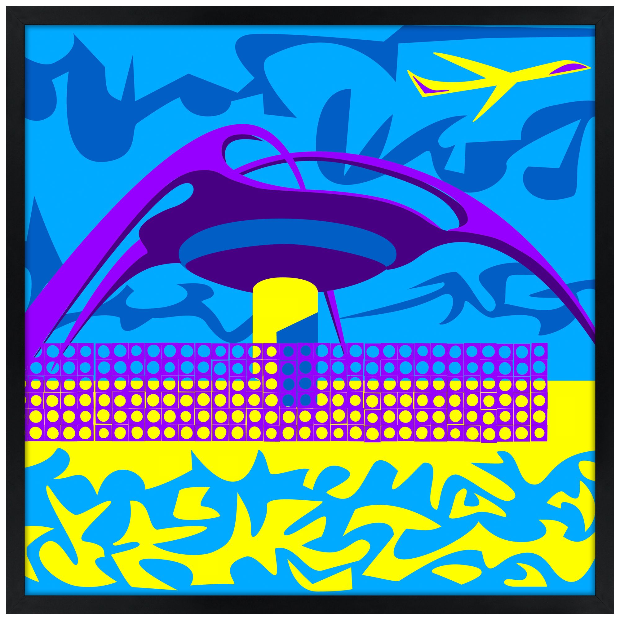 LA Jet Plane Wall Art – Modern Canvas Print for Travel Decor