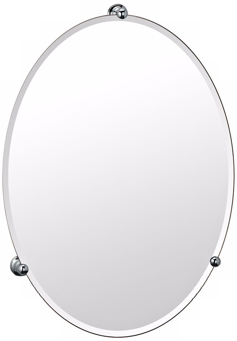 Gatco Oldenburg Chrome 19 1/2" x 27 Oval Wall Mirror
