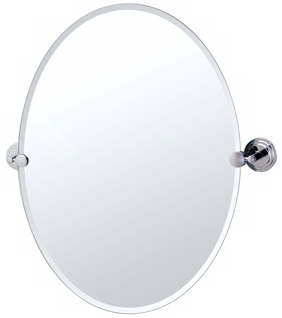 Gatco Marina Chrome 24" x 26 1/2" Oval Tilt Wall Mirror