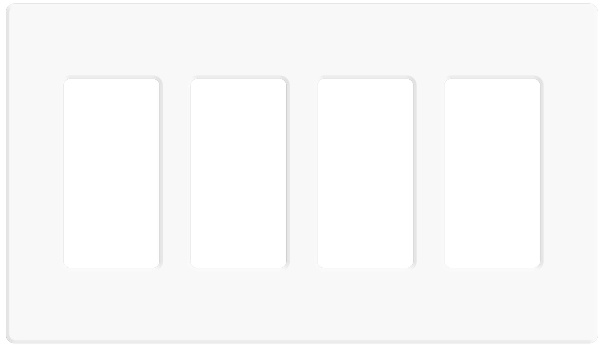 Leviton Decora Plus White 4-Gang Screwless Faceplate