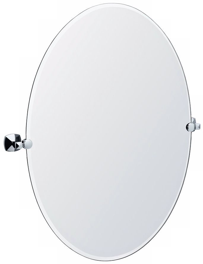 Gatco Jewel Chrome 28" x 32" Oval Tilting Wall Mirror
