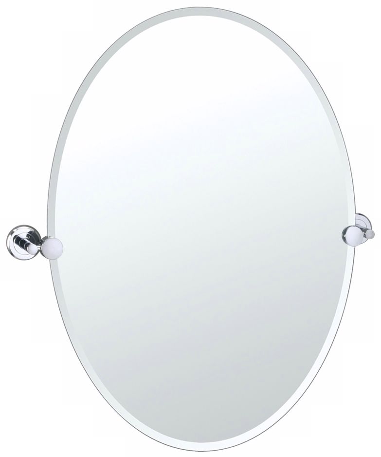 Latitude 2 Chrome Finish 23 1/2" x 26 Oval Wall Mirror