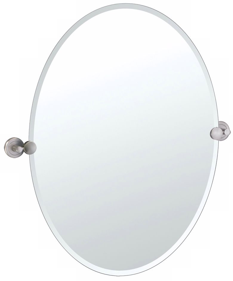 Gatco Latitude 2 Satin Nickel Finish Oval Wall Mirror