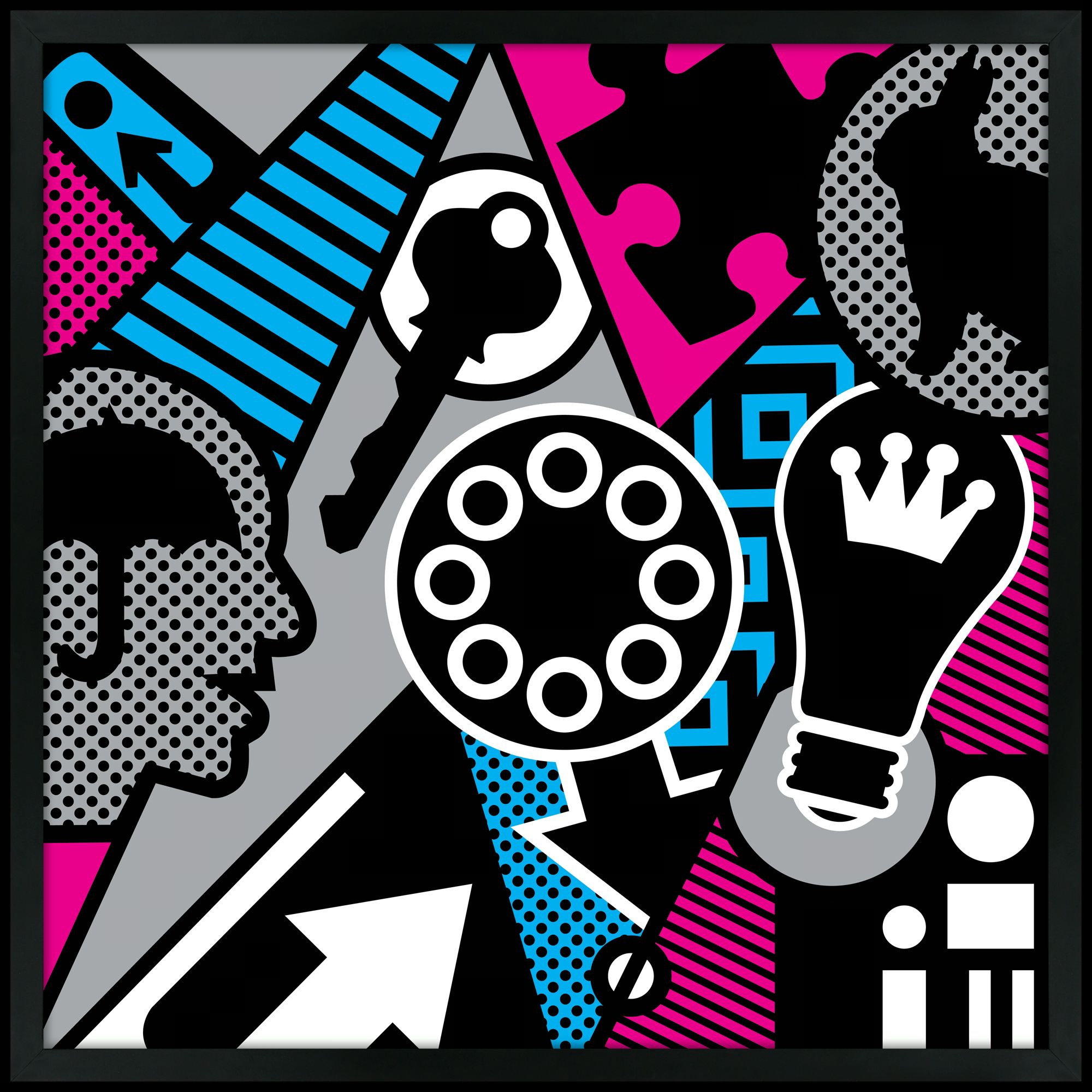 Pop Psychology 31 Square Black Giclee Wall Art P9801 Lamps Plus