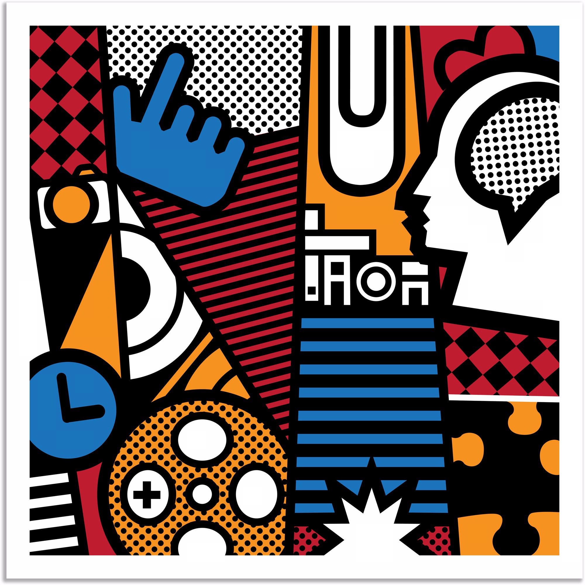 Upside Down Town 25" Square Giclee Wall Art Poster