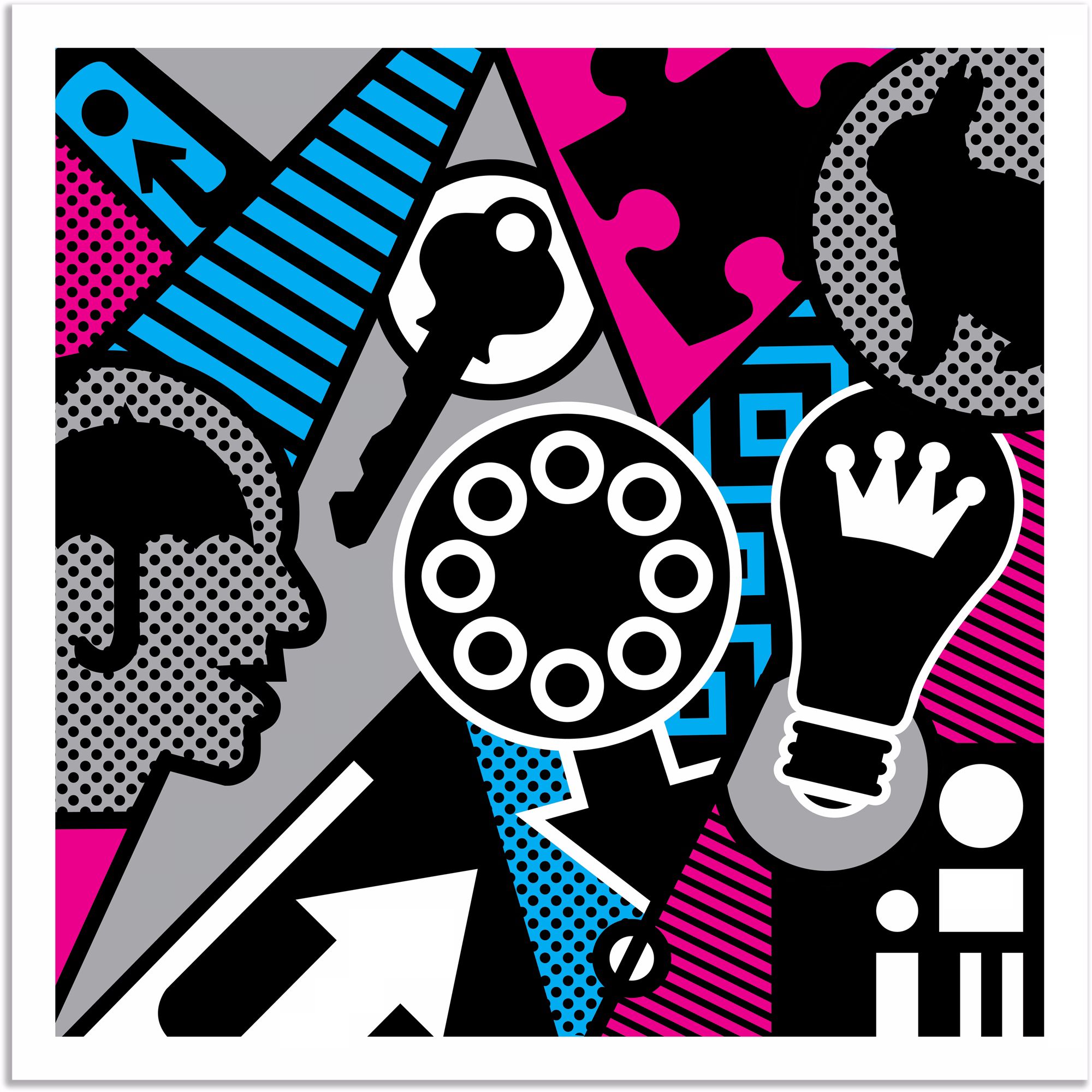 Pop Psychology 25" Square Giclee Wall Art Poster P9805 Lamps Plus