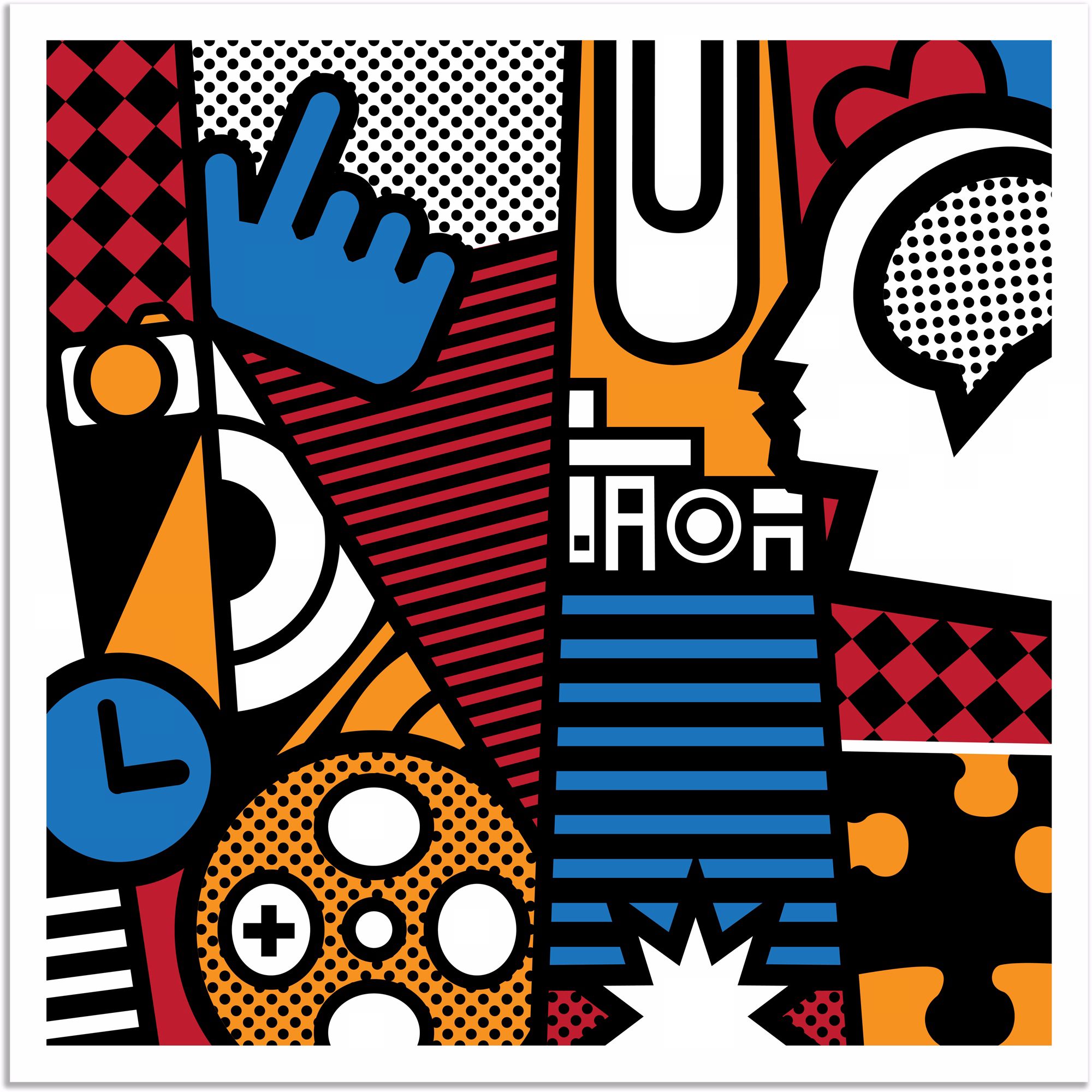 Upside Down Town 30" Square Giclee Wall Art Poster