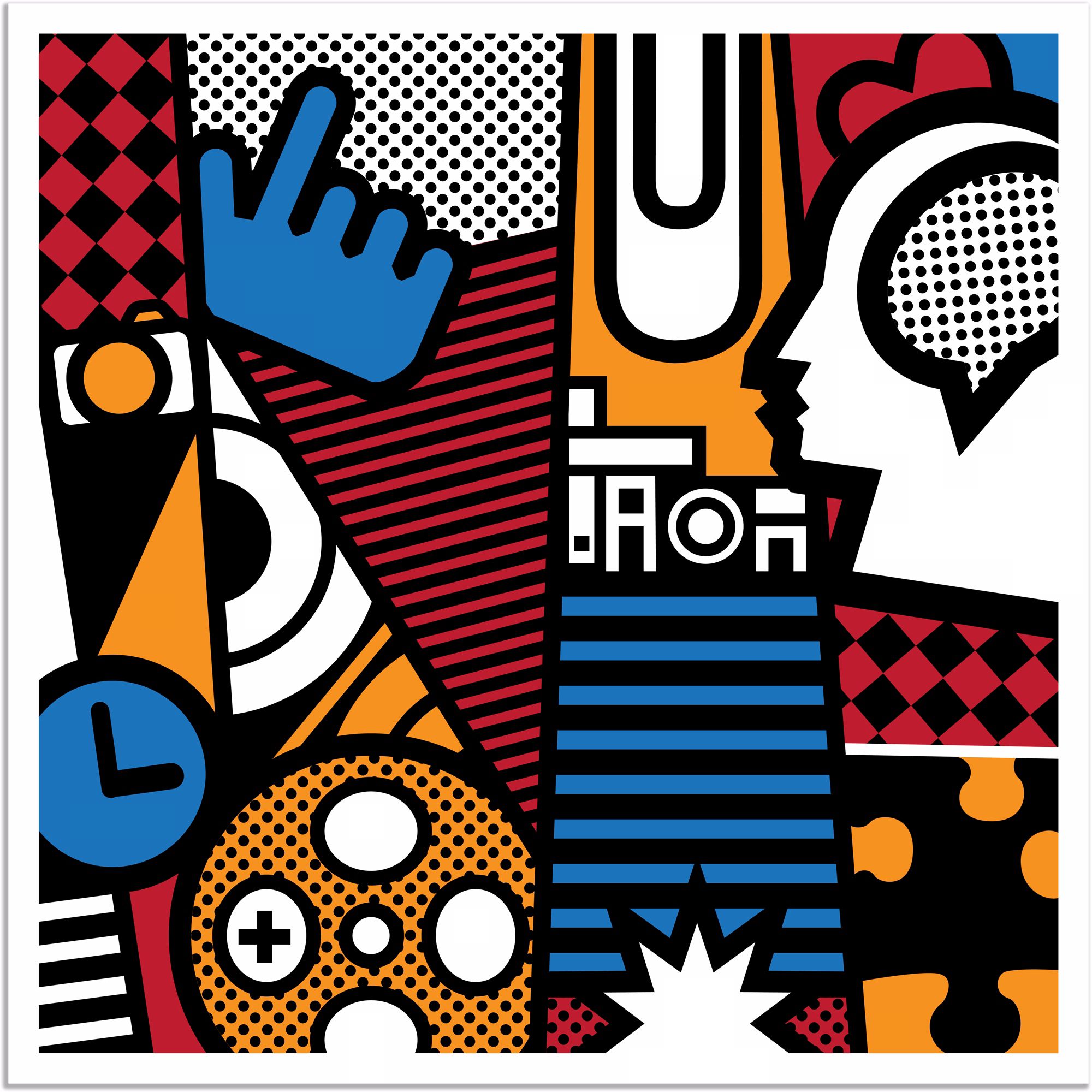 Upside Down Town 36" Square Giclee Wall Art Poster