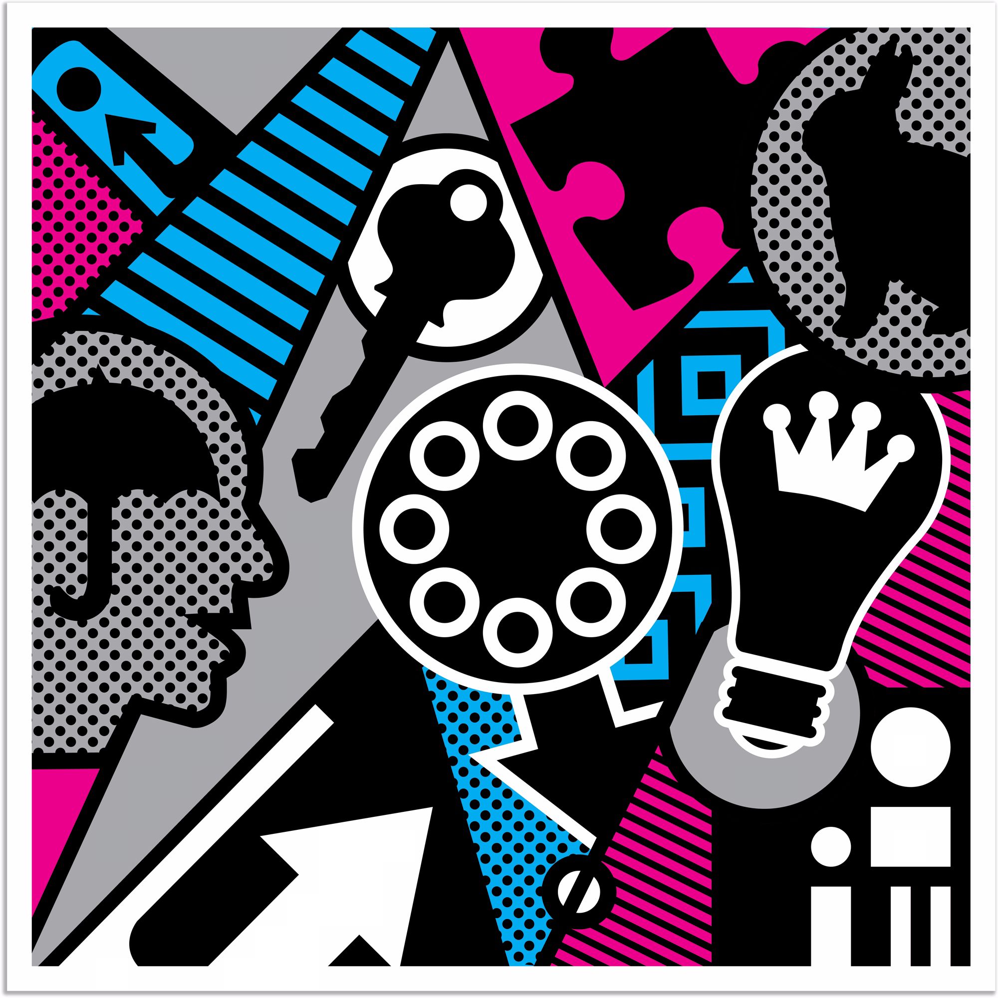 Pop Psychology 40" Square Giclee Wall Art Poster