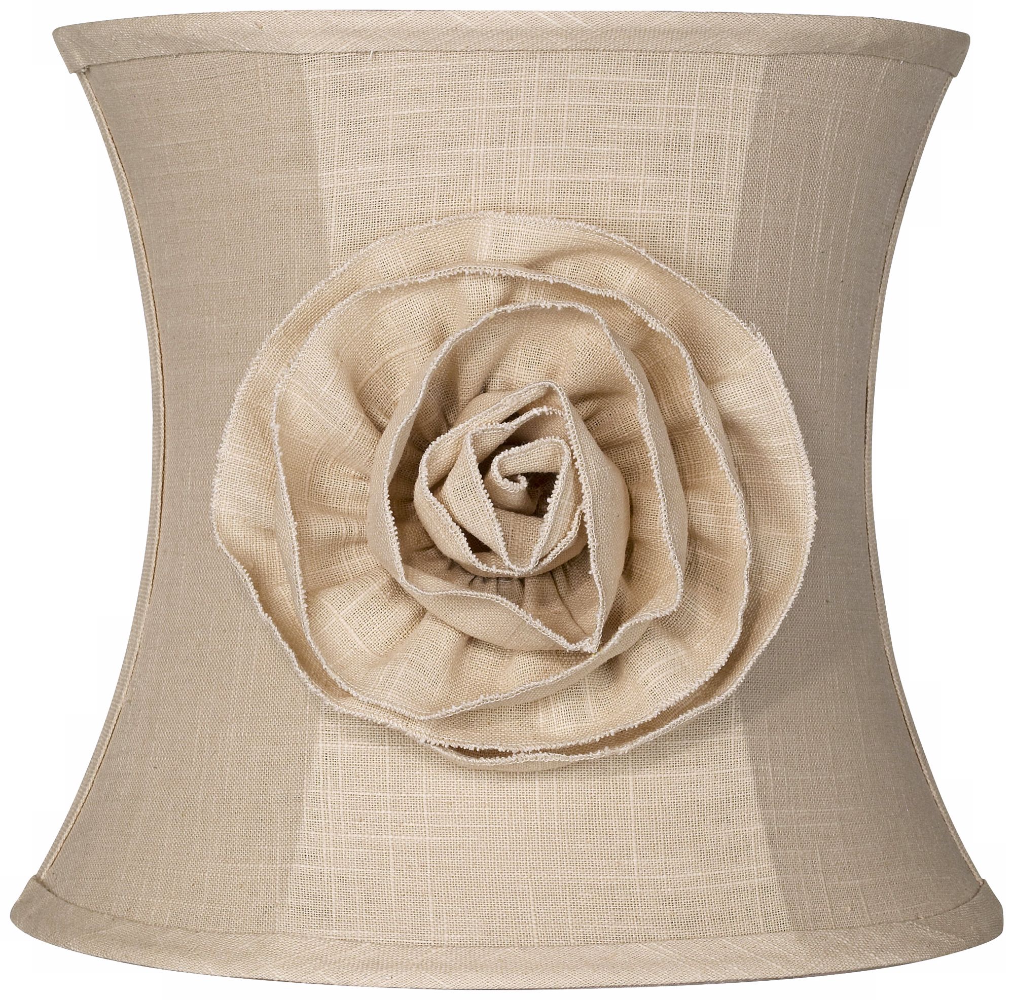 Almond Linen with Flower Drum Shade 11x12x11 (Spider)