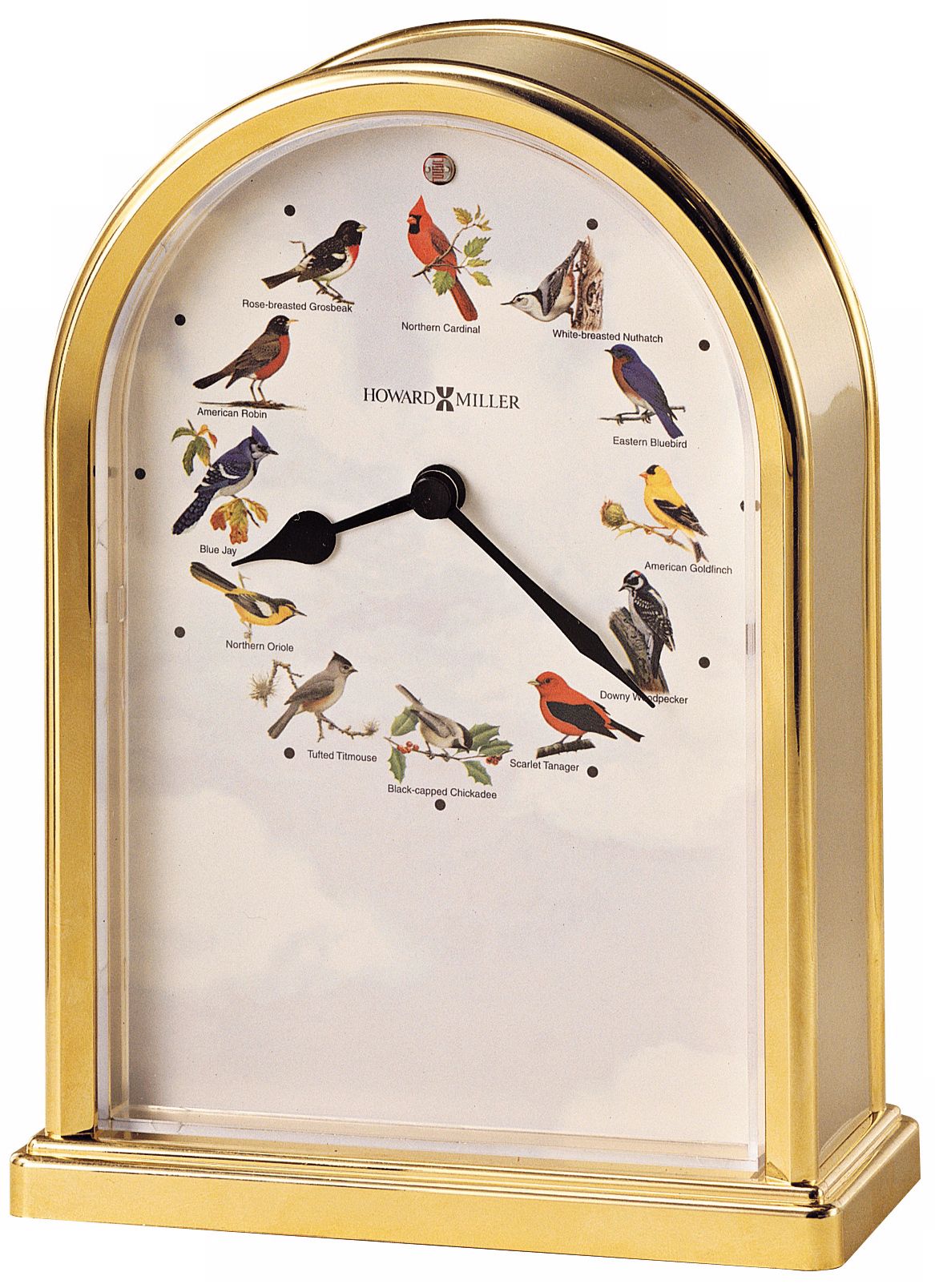 Howard Miller 7 1/2" High Songbirds Chiming Table Clock