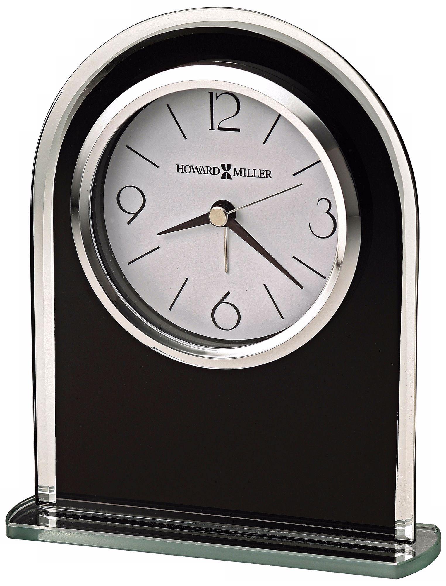 Howard Miller Ebony Luster 6 1/4" High Tabletop Alarm Clock