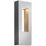 Atlantis 16&quot;H Titanium-Frosted Glass LED Outdoor Wall Light