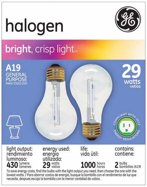 GE 29 Watt 2-Pack General Purpose Halogen Light Bulbs