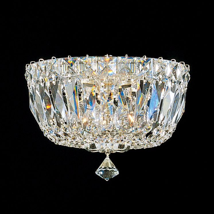 Schonbek Petit Silver Hand-Cut Crystal 8" Wide Ceiling Light