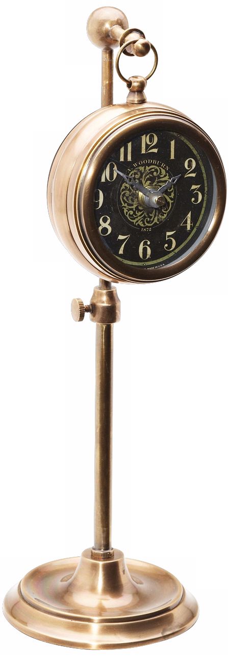 Uttermost Woodburn Brass Pocket Watch Desk Clock