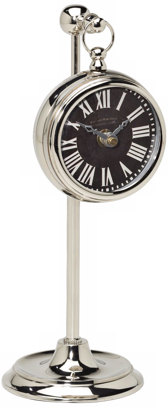 Marchant 4" Wide Black Pocket Watch Desk Clock
