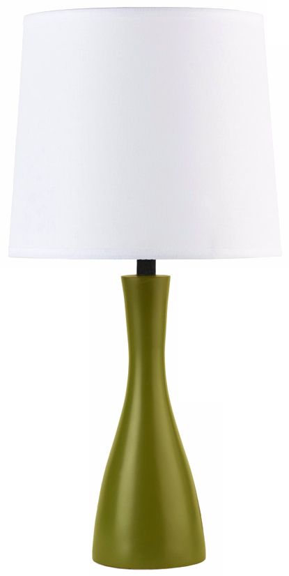 Lights Up! Linen Shade Grass Finish Oscar Accent Table Lamp