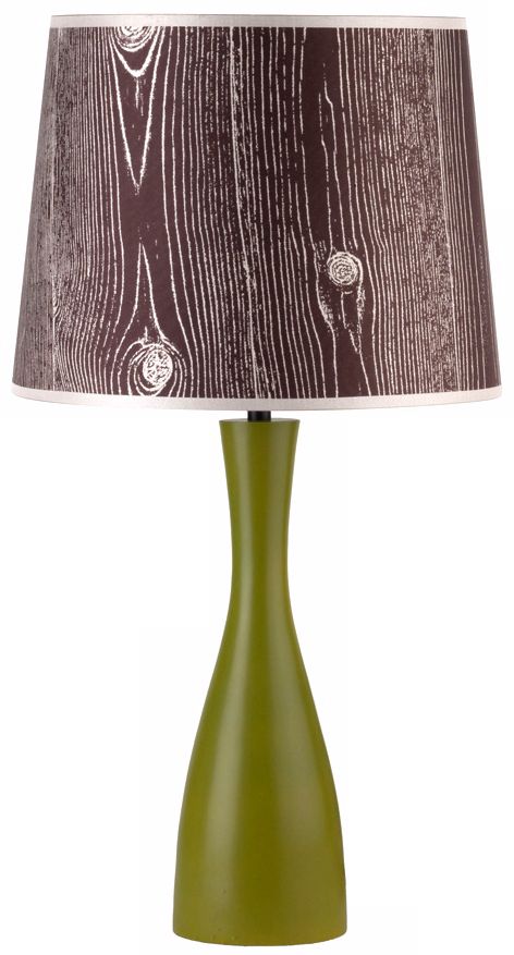 Lights Up! Faux Bois Shade Grass Oscar 24" High Table Lamp