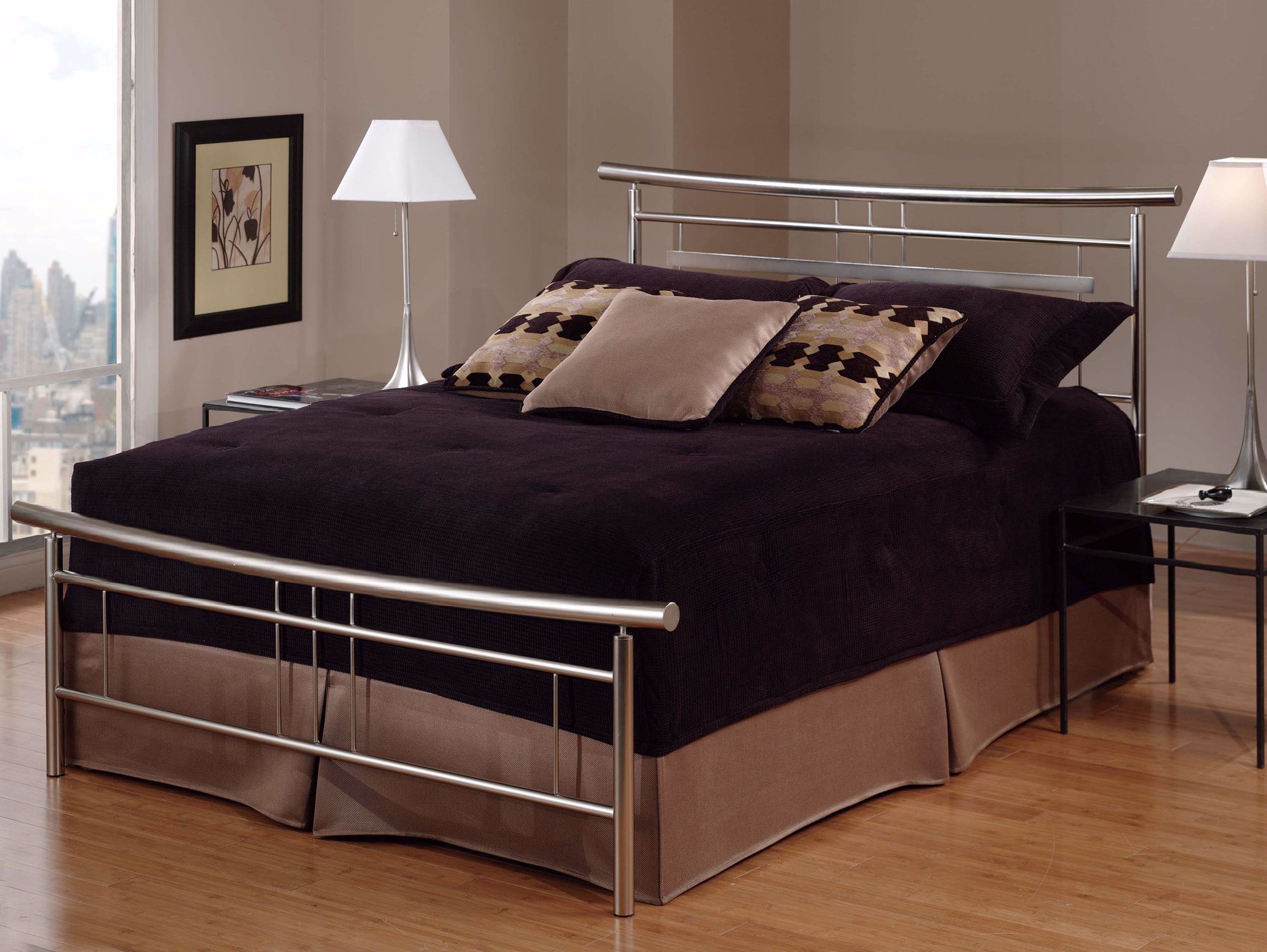 Hillsdale Soho Brushed Nickel Bed - #T4343 | Lamps Plus