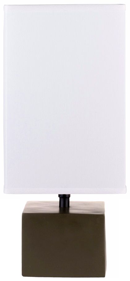 Lights Up! 18" High Olive Devo Square Accent Table Lamp