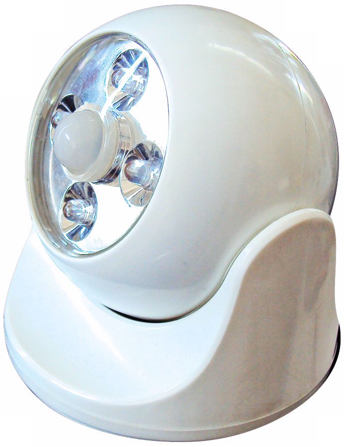 White Battery-Powered Motion-Activated LED Anywhere Light