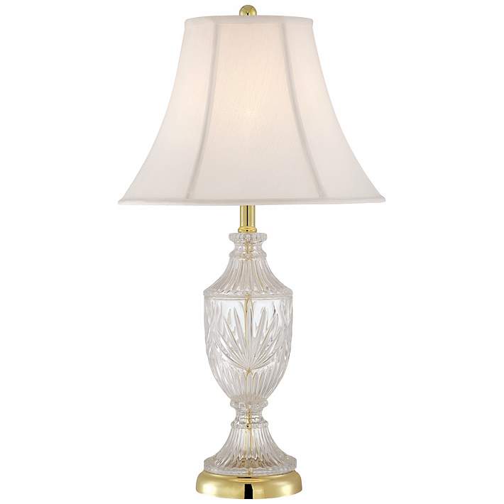 Traditional Cut Glass Urn Table Lamp, Cut Crystal And Brass Table Lamps