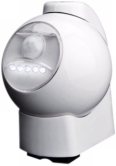 White Battery Powered Motion Activated Outdoor LED Light