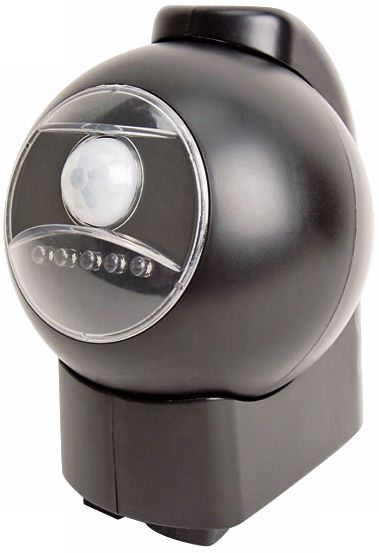Black Battery Powered Motion Activated Outdoor LED Light