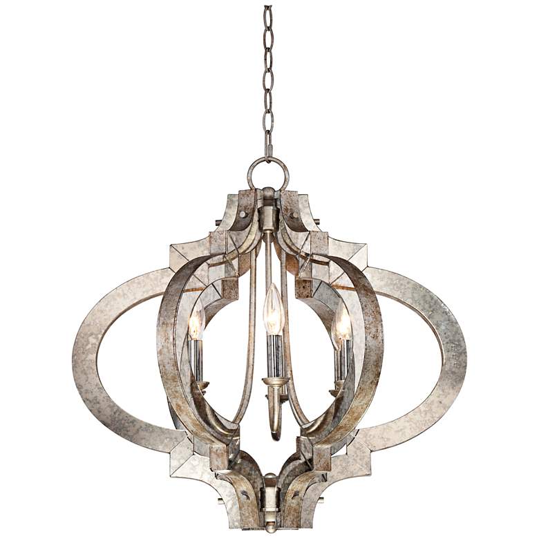 Ornament Aged Silver 23 1/4&quot; Wide 6-Light Chandelier