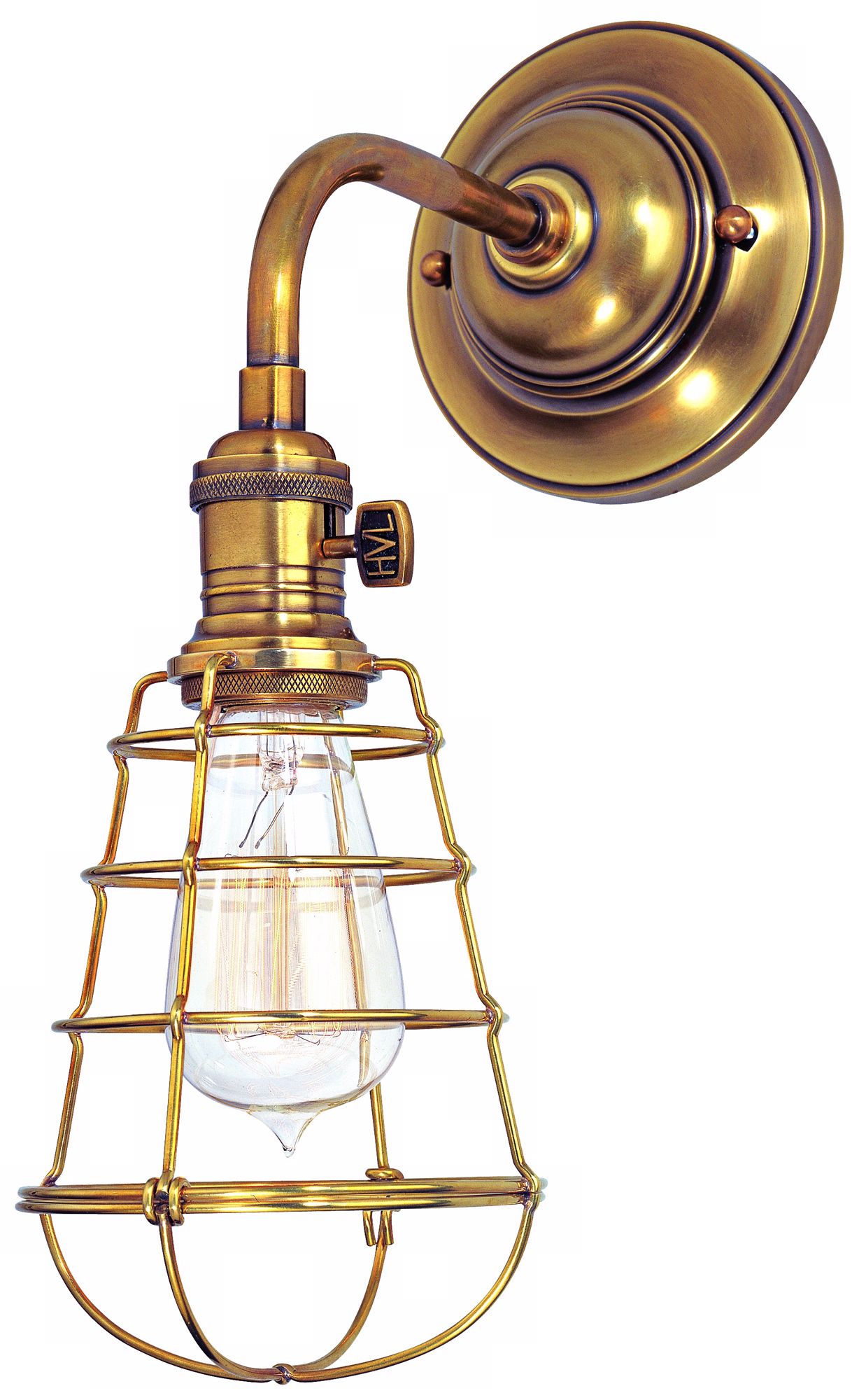 Heirloom Wire Guard Aged Brass Wall Sconce