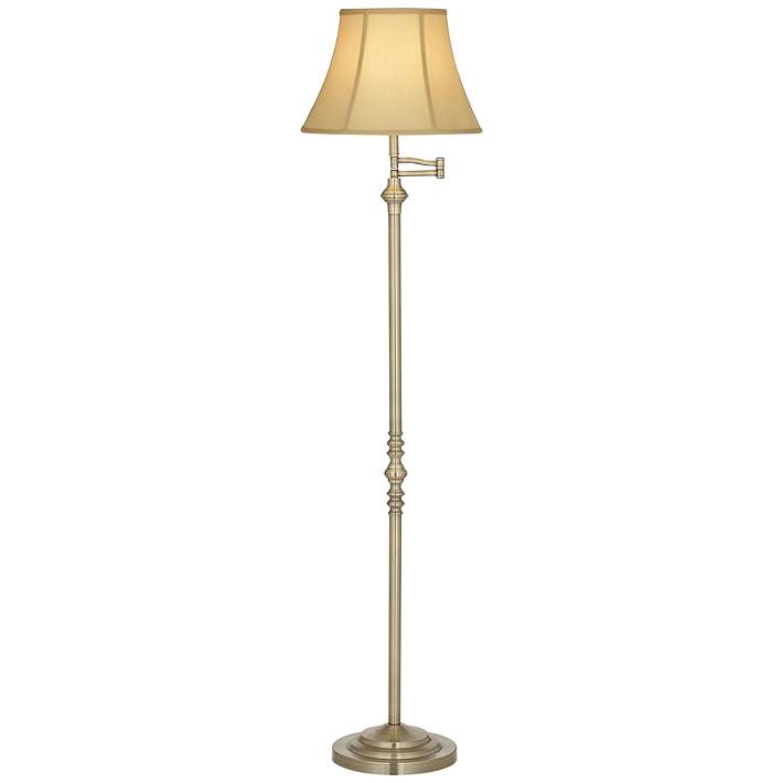 Montebello Collection Antique Brass, Antique Brass Swing Arm Floor Lamp