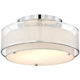 Possini Euro Design Double Organza 16&quot; Wide Ceiling Light