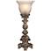 French Candlestick Beige Wash 18" High Accent Console Lamp