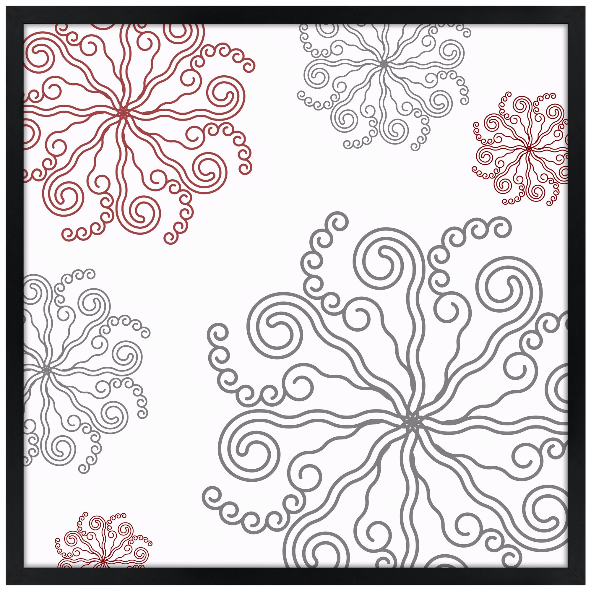 Sunfish Red 26" Square Black Giclee Wall Art