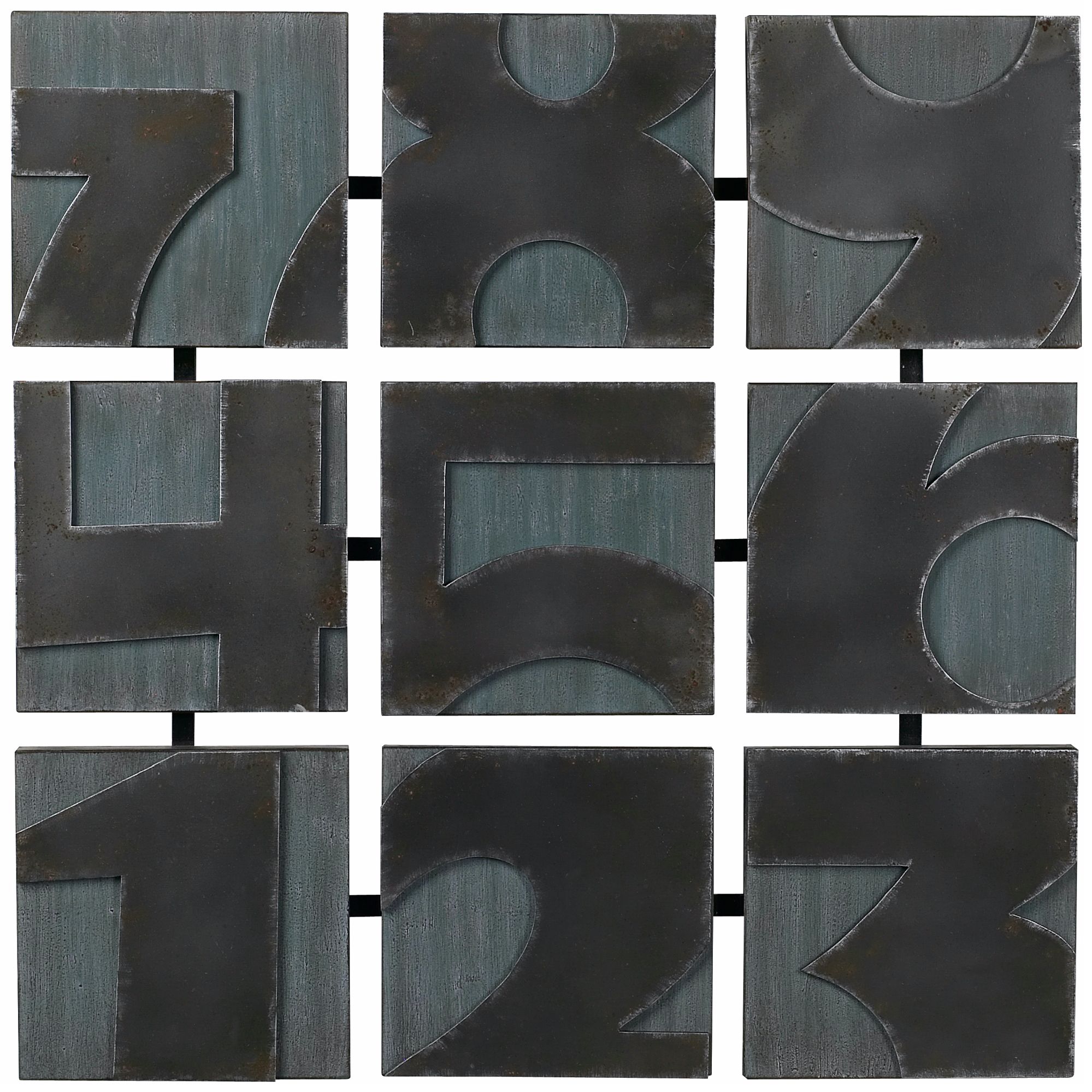 Metal Numbers 28 1/2" Square Wall Art