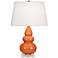 Robert Abbey Triple Orange Glazed Ceramic Table Lamp