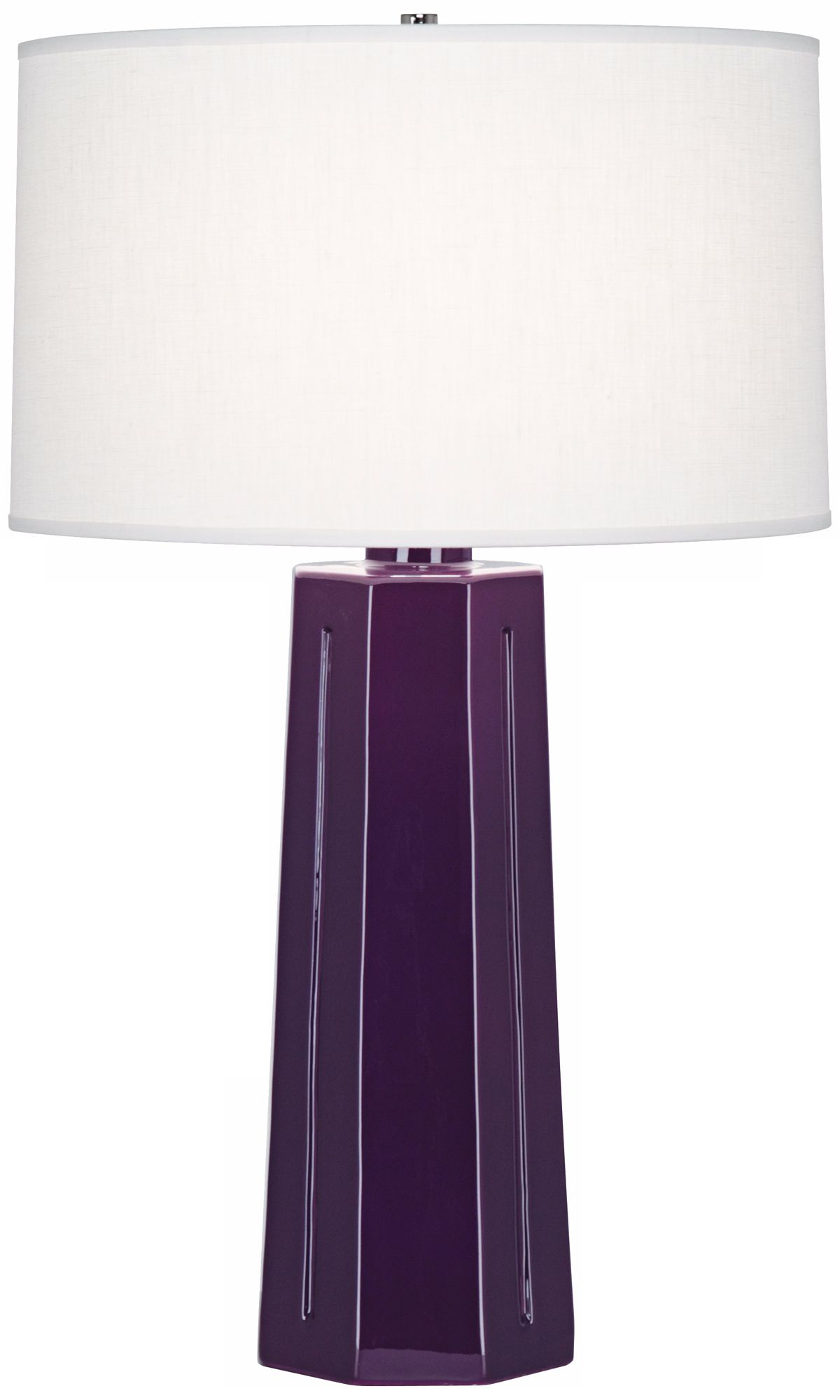Robert Abbey Mason Amethyst Purple Glazed Ceramic Table Lamp