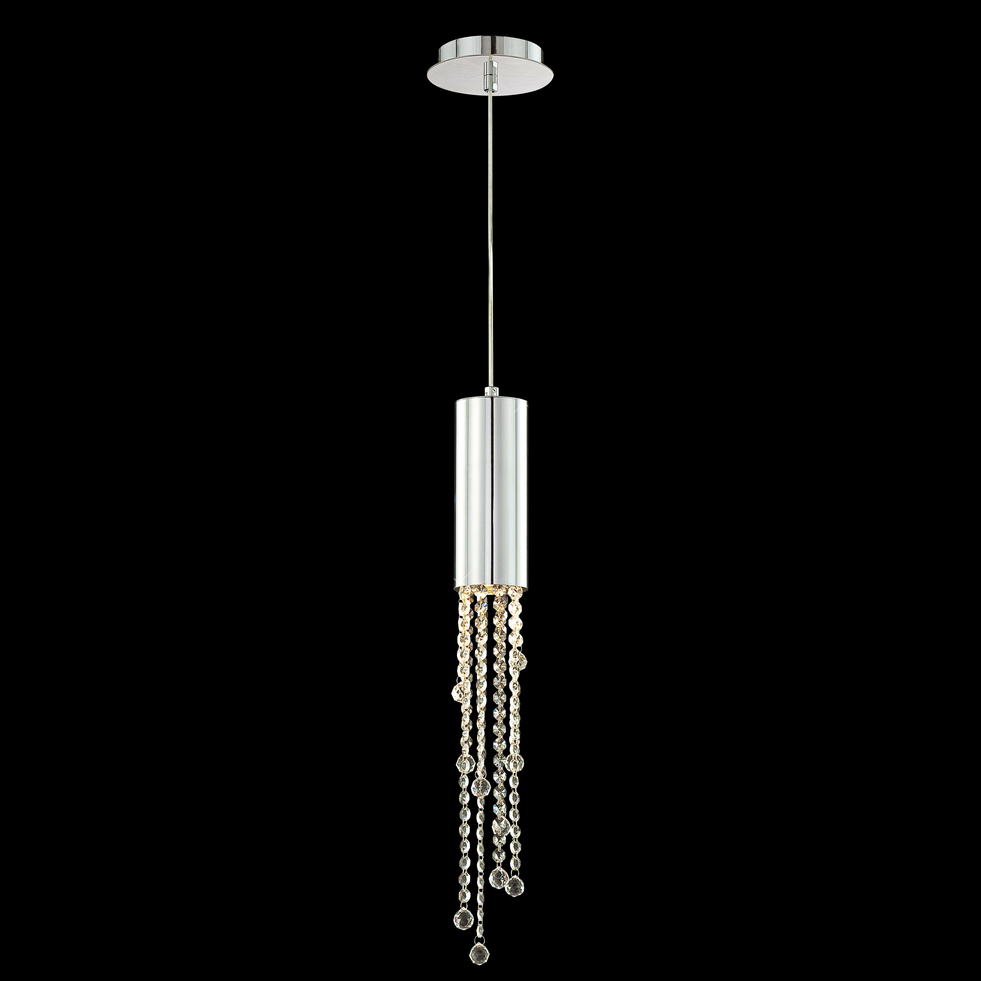 Groove 23" High Chrome and Crystal Mini Pendant Light