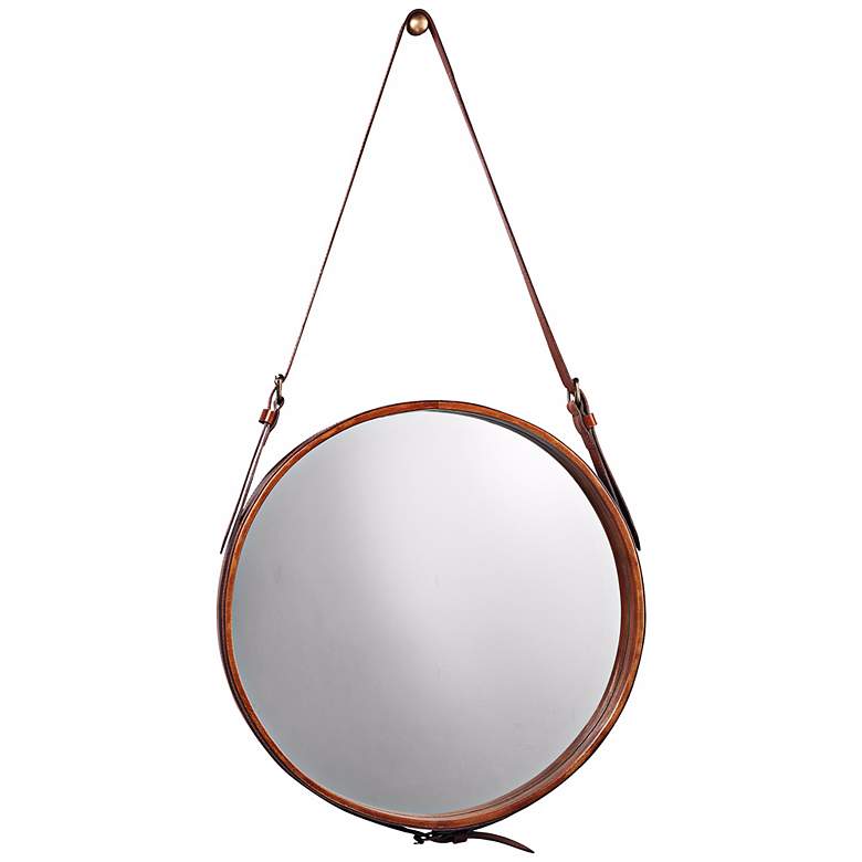 Image 2 Jamie Young Leather Strap 16" Round Wall Mirror