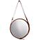 Jamie Young Leather Strap 16" Round Wall Mirror