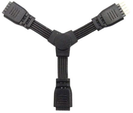 WAC 3.06" Wide Black 3-Way "Y" Connector for 24V InvisiLED