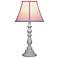 Pink Shade with White Candlestick Base Table Lamp