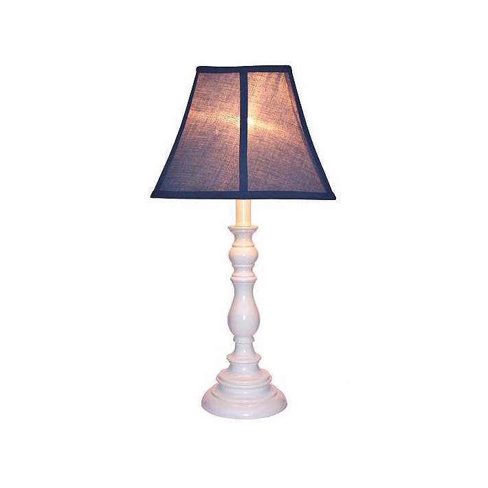 White Candlestick Base Table Lamp, Table Lamp Blue Base