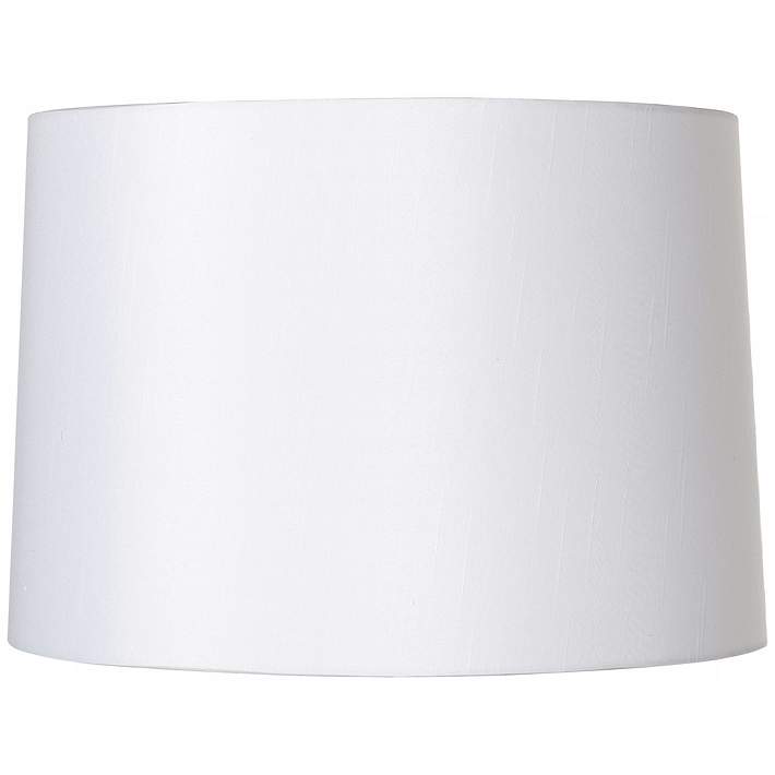 White Fabric Hardback Lamp Shade, 15 Fabric Drum Lamp Shade