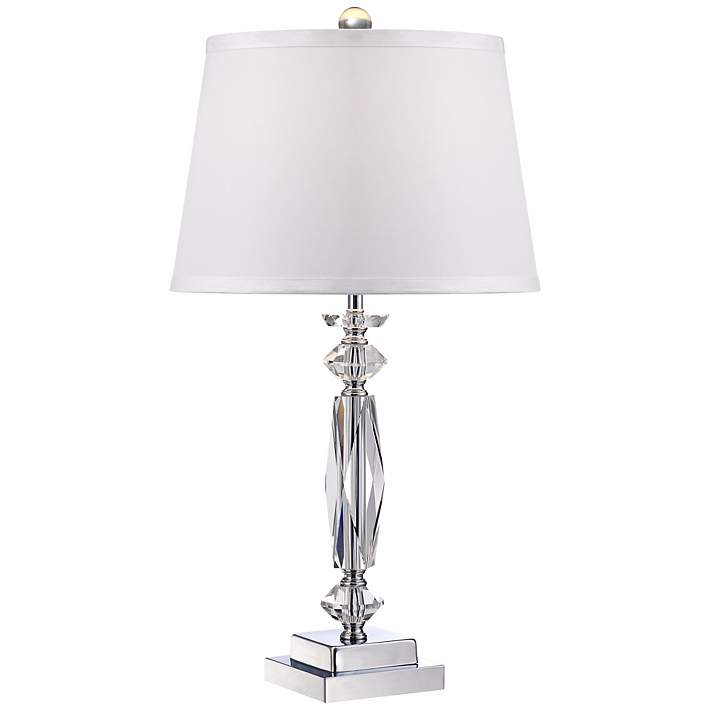 Cut Crystal Column 23 High Accent, Ok Lighting Crystal Table Lamp