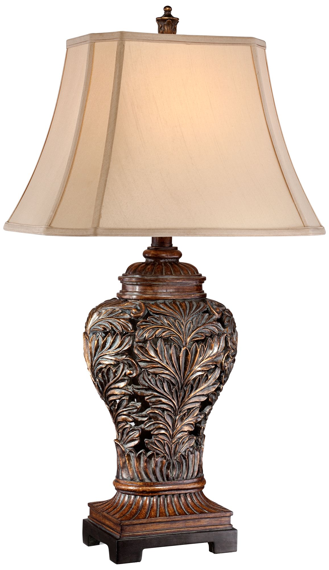 Barnes and Ivy Leafwork Bronze Vase Table Lamp V0802 Lamps Plus